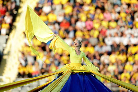 Invigning före matchen mellan Sverige och Danmark
