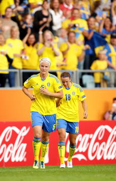 Sveriges Nilla Fischer  i matchen mellan Sverige och Danmark