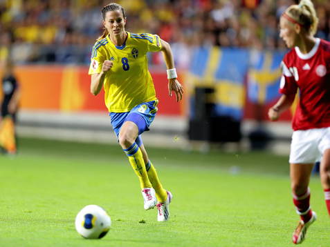 Sveriges Lotta Schelin i matchen mellan Sverige och Danmark