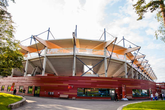 Växjö arena innan matchen mellan Tyskland och Holland