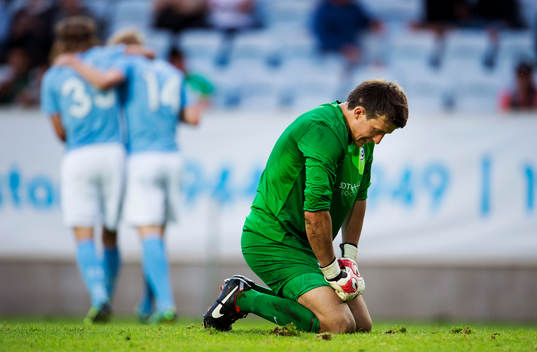Malmö FF gör 2-0 och Droghedea United FCs målvakt