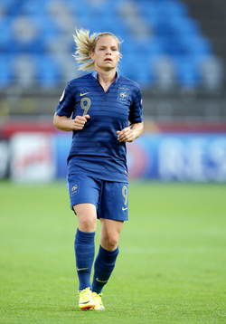 Målgörare 3-0 Frankrikes Eugénie Le Sommer i matchen