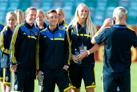 Sveriges Lina Nilsson, Therese Sjögran och Amanda Ilestedt
