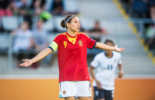 Spaniens Veronica Boquete i matchen mellan England och