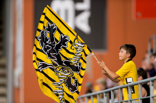 Ung Elfsborgs supporter i matchen mellan Elfsborg och
