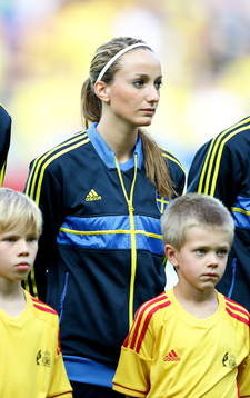 Sveriges Kosovare Asllani i matchen mellan Sverige och
