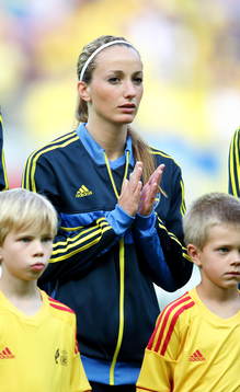 Sveriges Kosovare Asllani i matchen mellan Sverige och