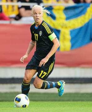 Sveriges Caroline Seger i matchen mellan Finland och Sverige