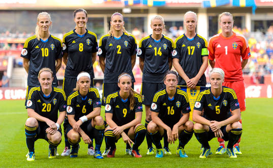 Sveriges startelva i matchen mellan Finland och Sverige