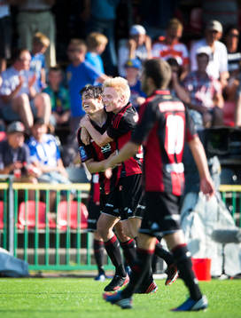 Brommapojkarnas Gabriel Petrovic och Gustav Sandberg