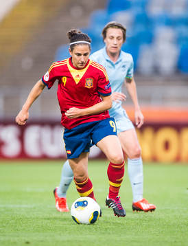 Spaniens Veronica Boquete  i matchen mellan Spanien och