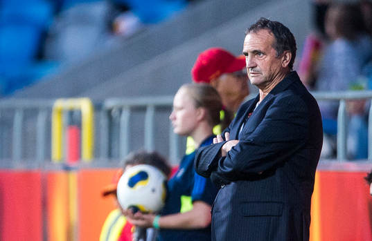 Franrkrikes förbundskapten Bruno Bini i matchen mellan