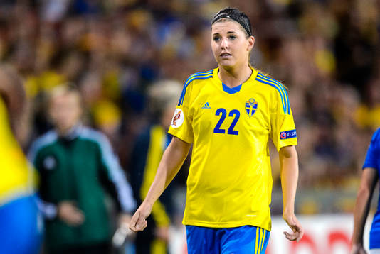 Sveriges Olivia Schough i matchen mellan Sverige och Italien
