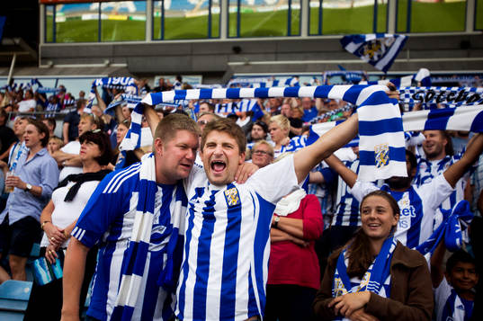 IKF Göteborg supportrar på Olympia i Europa League