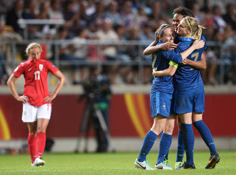 Frankrikes Wendie Renard Laure Boulleau Corine Franco