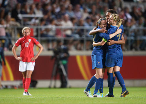 Frankrikes Wendie Renard Laure Boulleau Corine Franco