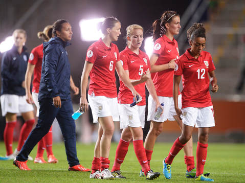 Englands Casey Stoney Sophie Bradley Jill Scott Jess Clarke
