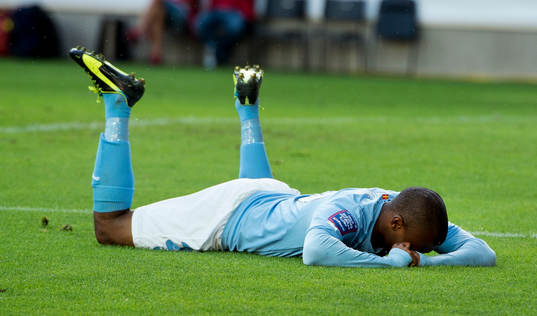 Malmö FFs Tokelo Rantie deppar
