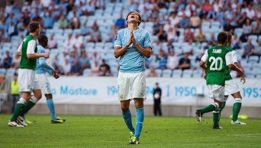 Malmö FFs Simon Thern ber en bön