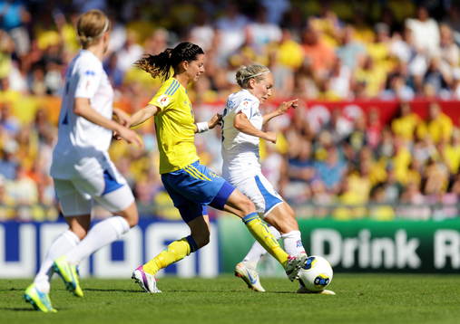 Mål 4-0 av Sveriges Lotta Schelin  i kvartsfinalen mellan
