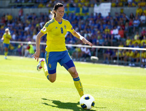 Sveriges Lotta Schelin  i kvartsfinalen mellan Sverige och