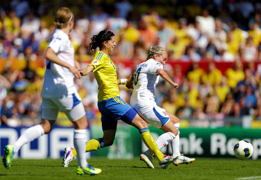 Mål 4-0 av Sveriges Lotta Schelin  i kvartsfinalen mellan