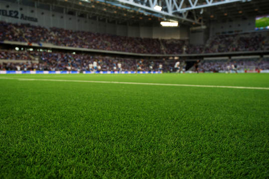 Generell vy över det konstgräs på Tele2 Arena som