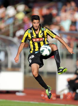Leonard Zutah i matchen mellan Häcken och AIK i
