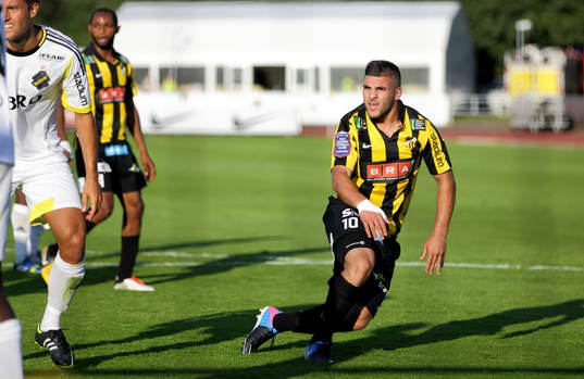 Mål 1-1 av Häckens  Moestafa El Kabir i matchen mellan