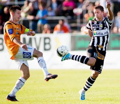 Landskornas Fredrik Olsson och Varbergs Fredrik Björk i