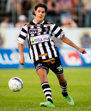 Landskronas Christoffer Tapper Holter i fotbollsmatchen i