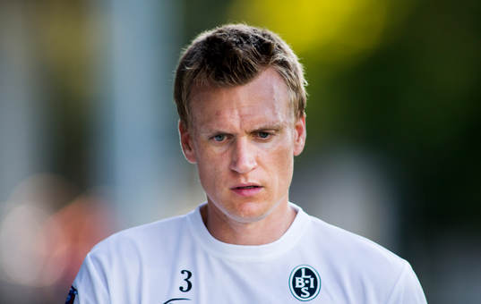 Landskronas Linus Malmqvist innan fotbollsmatchen i