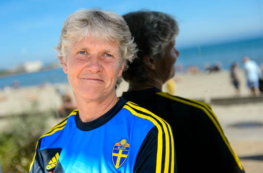 Bläddra bland fler bilder av Fotboll, dam-EM, Sverige, Pressträff