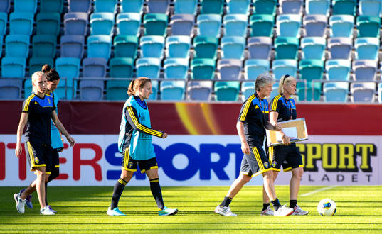 Sveriges Elin Magnusson, Lotta Schelin, Antonia Göransson,