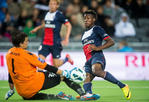 s Kingsley Coman mot Hammarbys målvakt Johannes Hopf