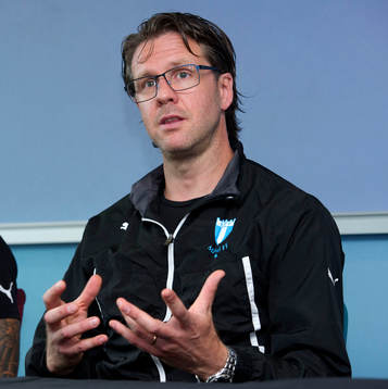 EASTER ROAD STADIUM - EDINBURGH Malmo manager Rikard