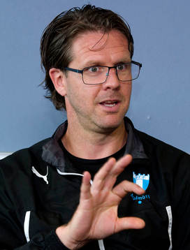 EASTER ROAD STADIUM - EDINBURGH Malmo manager Rikard