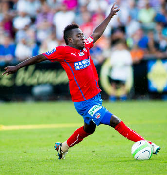 Helsingborgs David Accam i fotbollsmatchen i Allsvenskan