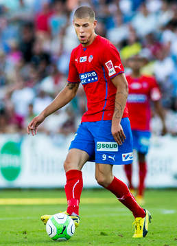 Helsingborgs Robin Simovic i fotbollsmatchen i Allsvenskan