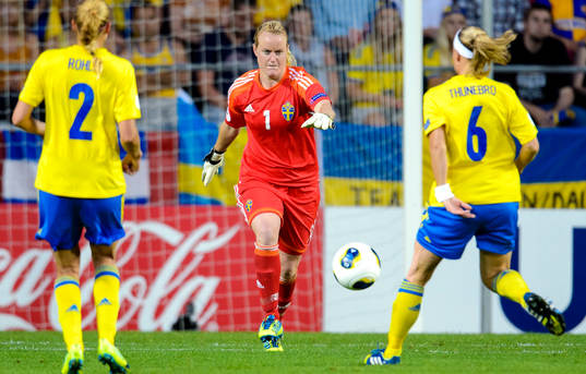 Sveriges målvakt Kristin Hammarström i semifinalen mellan