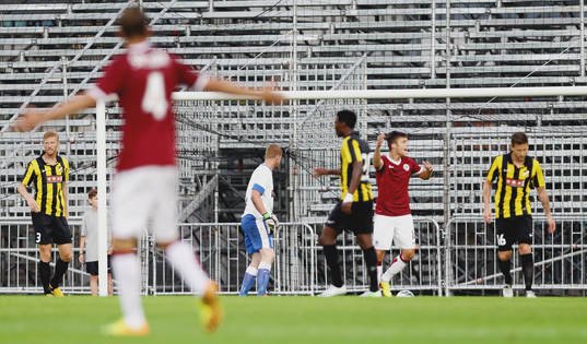 Bortdömt mål för Sparta Prag i matchen mellan Häcken