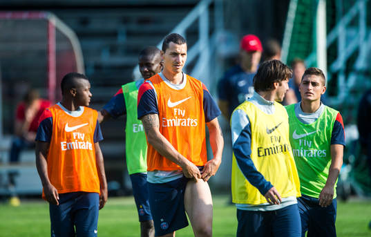 Paris Saint-Germain tränar på Södertstadion