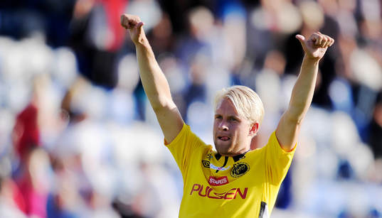 Elfsborgs Johan Larsson gjorde 1-1 målet och jublar