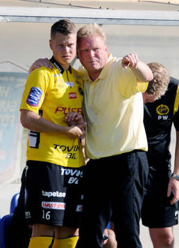 Elfsborgs Viktor Claesson och Elfsborgs tränare Jörgen