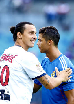 Paris Saint-Germans Zlatan Ibrahimovic och Real Madrids