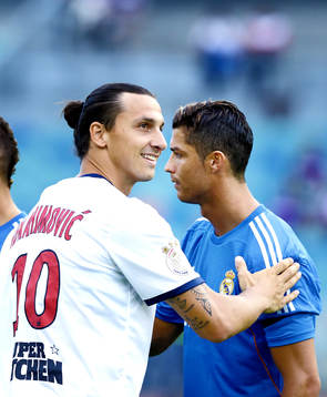Paris Saint-Germans Zlatan Ibrahimovic och Real Madrids