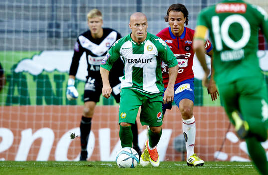 Hammabys Luke Rodgers i matchen mellan Örgryte och