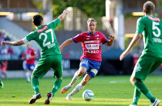Hammabys Max von Schlebrügge i matchen mellan Örgryte och