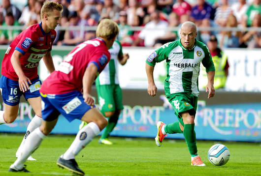 Hammabys Luke Rodgers i matchen mellan Örgryte och