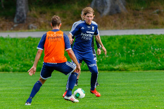 Lasse Vibe och Darijan Bojanic på träningen för IFK
